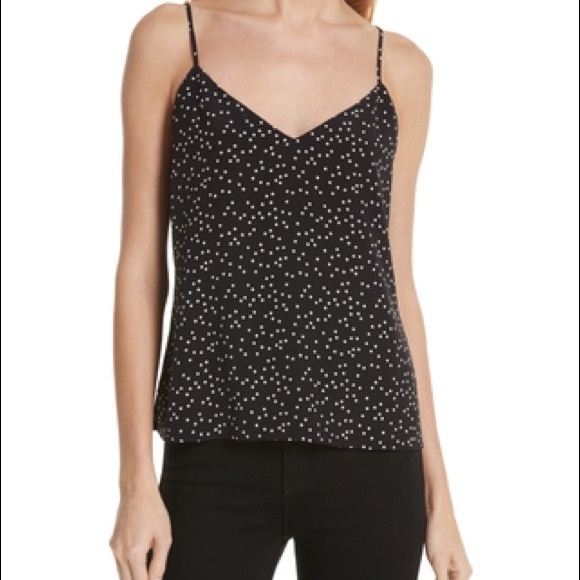 L’AGENCE: Black/White Polka Dot Cami, Sz: XS - Picture 2 of 5